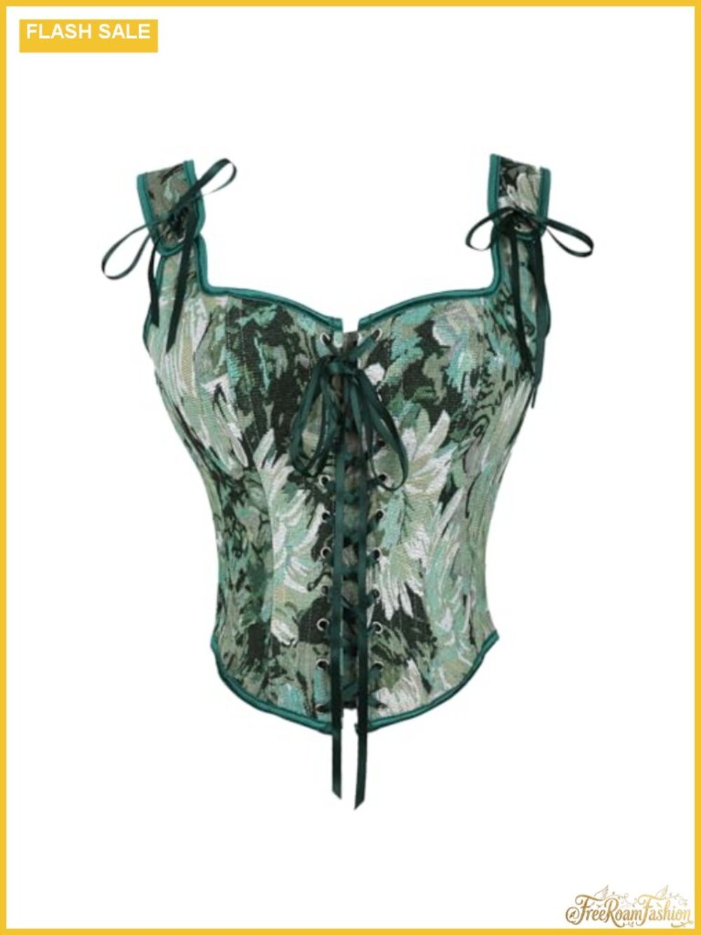 Women's Floral Corset Top Boned Overbust Bustier Renaissance